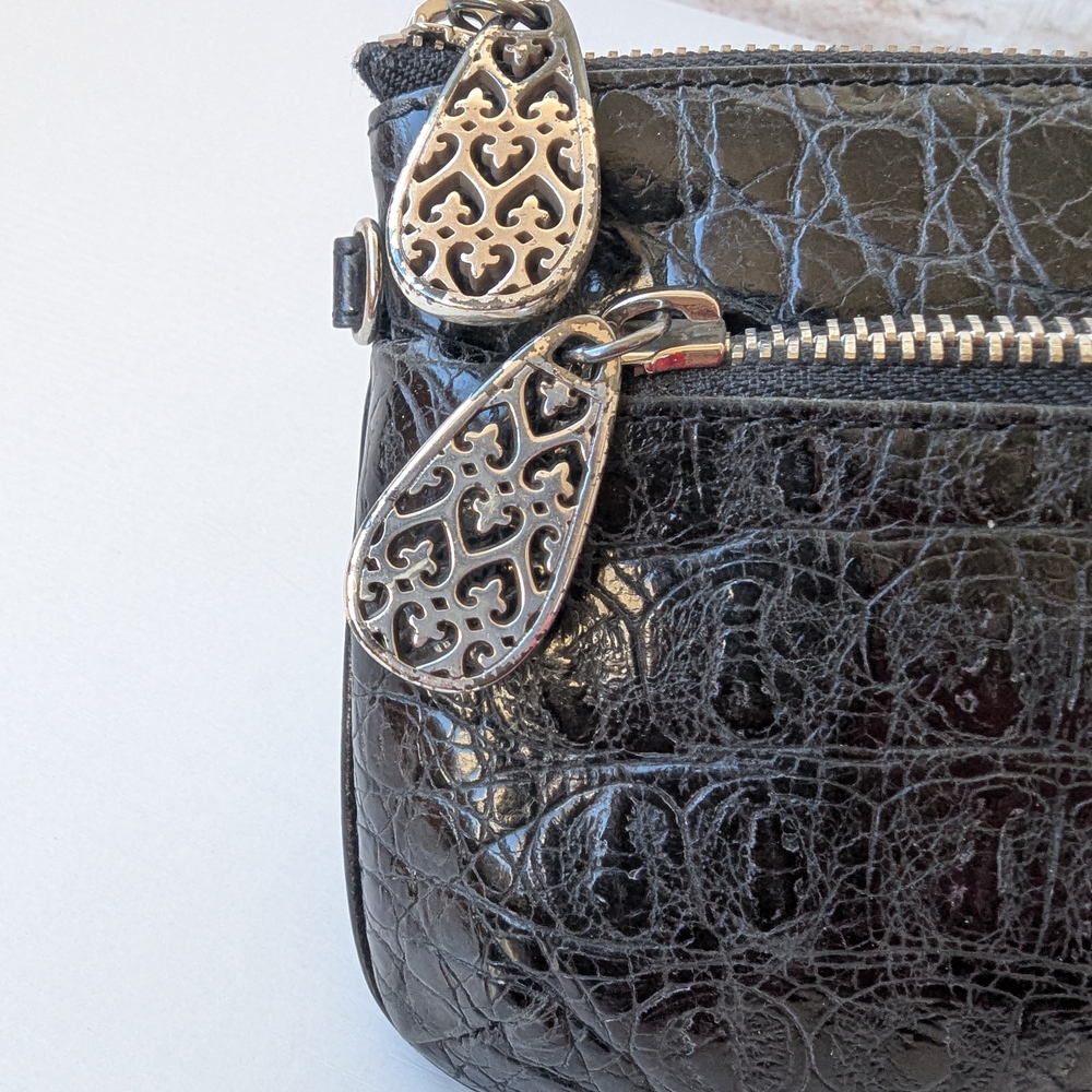 Brighton Black Croc-Embossed Clutch - Picture 2 of 8